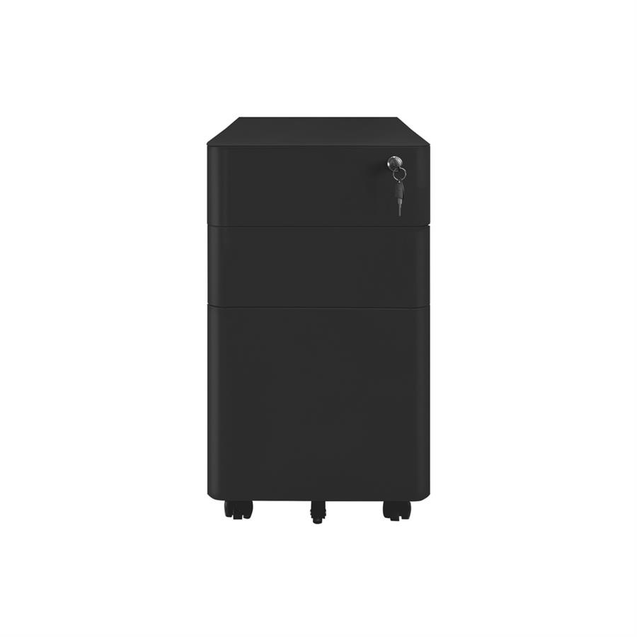 Cassettiera ufficio in acciaio nero con 3 cassetti 30x50x59,5 cm - Kay