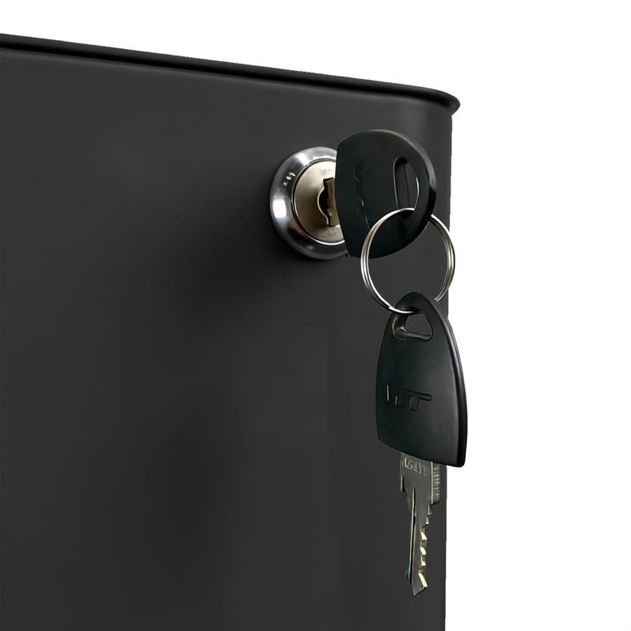 Cassettiera ufficio in acciaio nero con 3 cassetti 30x50x59,5 cm - Kay