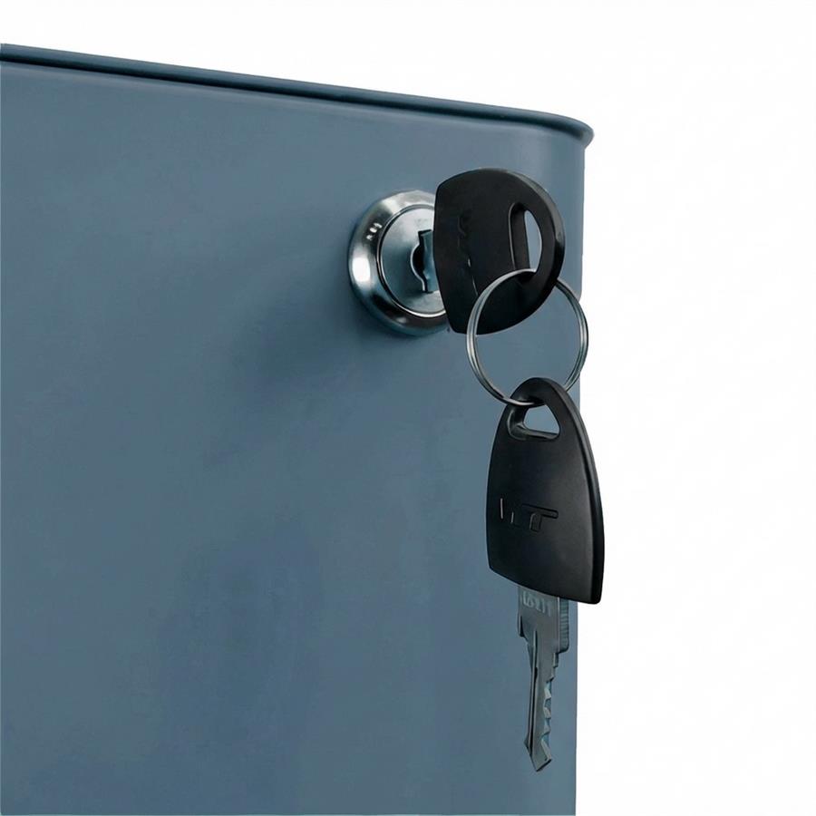 Cassettiera ufficio in acciaio ceruleo con 3 cassetti e ruote 30x50x59,5 cm - Kay