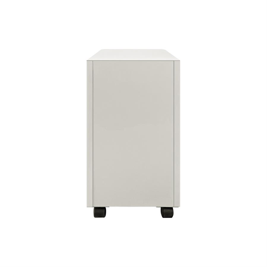 Cassettiera metallo bianca con 3 cassetti e ruote 30x50x59,5 cm con serratura -Kay