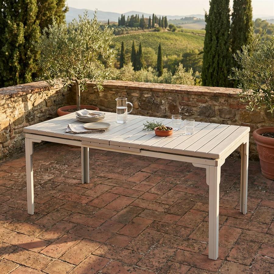 Tavolo in resina HDPE tortora 180-240x89,5x76 cm con gambe tortora - Andy