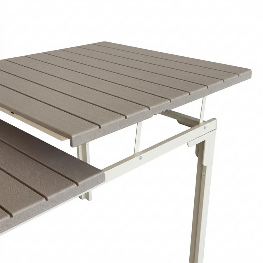 Tavolo in resina HDPE tortora 180-240x89,5x76 cm con gambe tortora - Andy