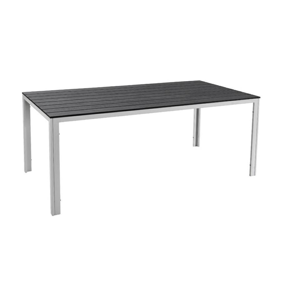 Tavolo da giardino in resina grigio e gambe bianche 156x78x74 cm- Andy