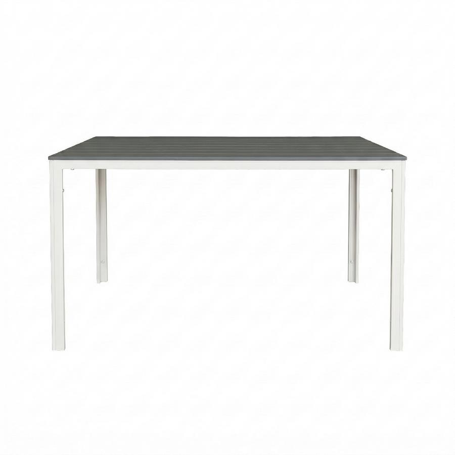 Tavolo da giardino in resina grigio e gambe bianche 156x78x74 cm- Andy