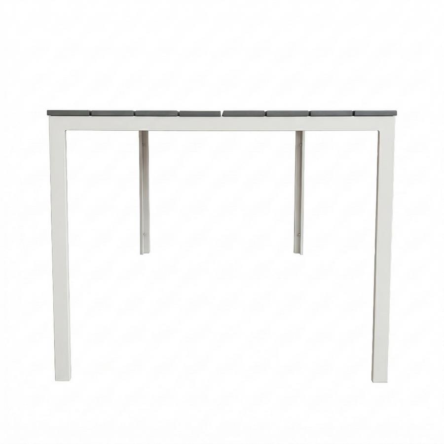 Tavolo da giardino in resina grigio e gambe bianche 156x78x74 cm- Andy