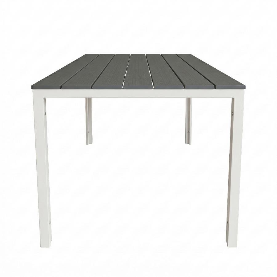 Tavolo da giardino in resina grigio e gambe bianche 156x78x74 cm- Andy
