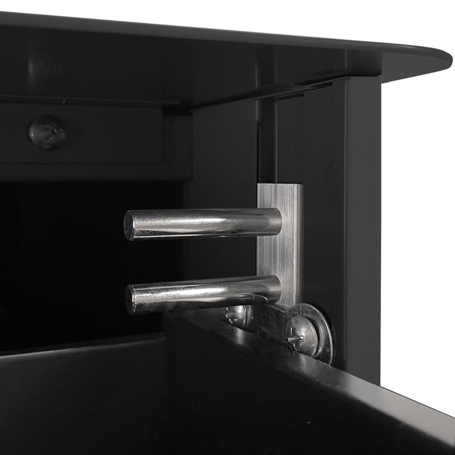 Cassettiera ufficio in acciaio nero con 3 cassetti e ruote 30x50x54 cm con serratura - Riley