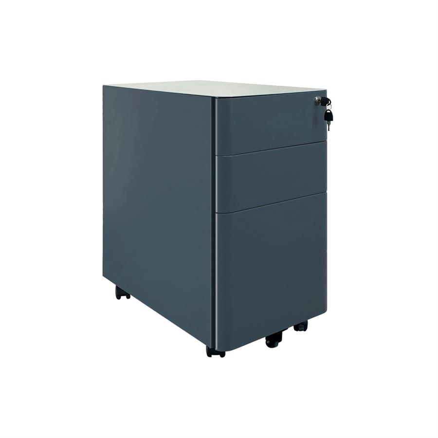 Cassettiera con serratura in acciaio ceruleo 30x50x54 cm - Riley