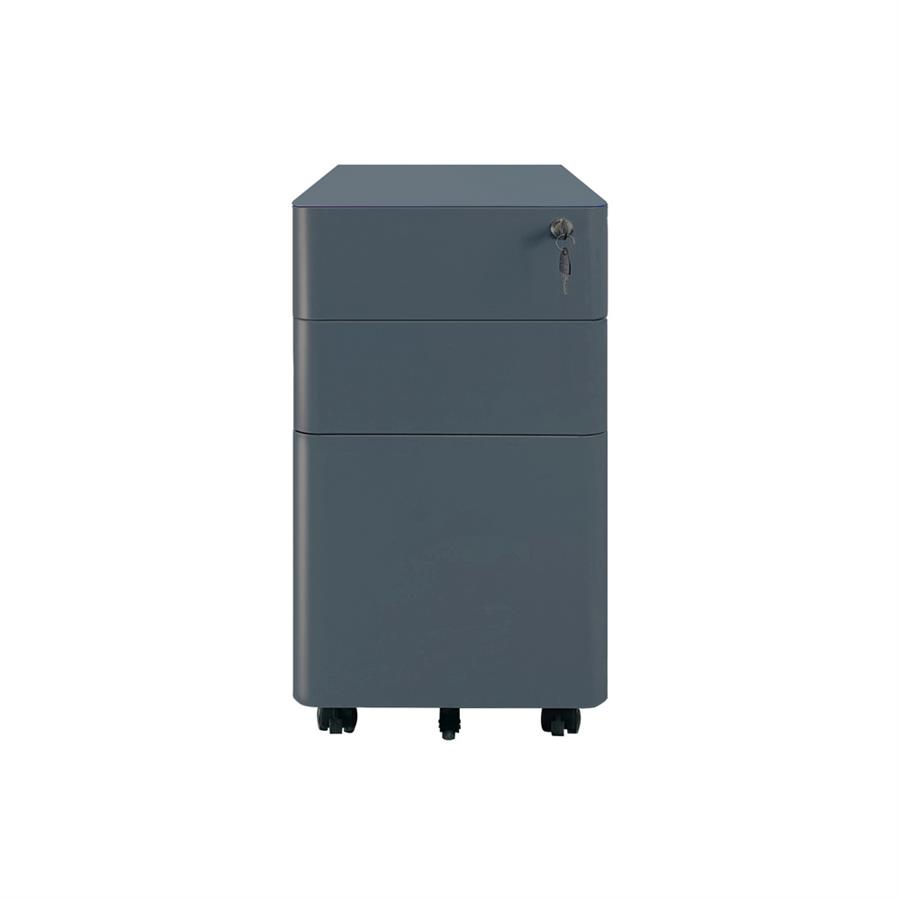 Cassettiera con serratura in acciaio ceruleo 30x50x54 cm - Riley
