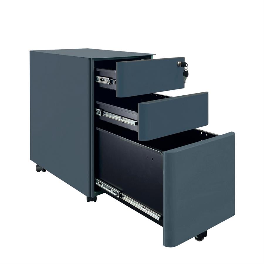 Cassettiera con serratura in acciaio ceruleo 30x50x54 cm - Riley