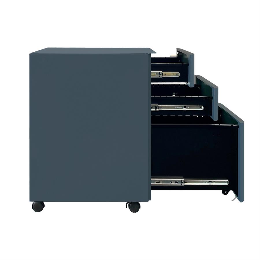 Cassettiera con serratura in acciaio ceruleo 30x50x54 cm - Riley
