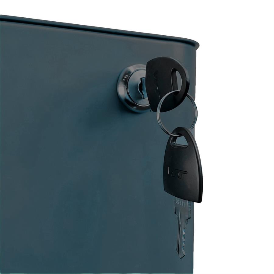 Cassettiera con serratura in acciaio ceruleo 30x50x54 cm - Riley