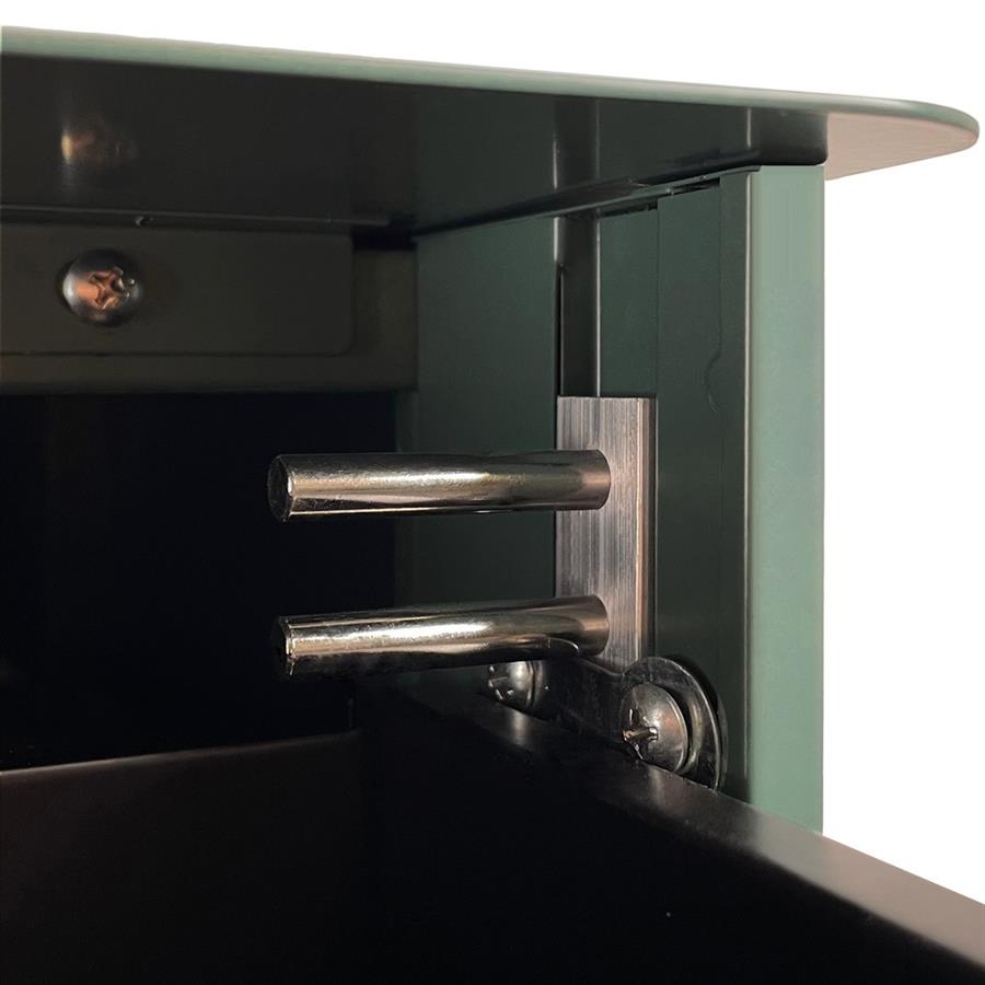 Cassettiera da ufficio in acciaio verdone 3 cassetti con serratura e ruote 30x50x54 cm - Riley