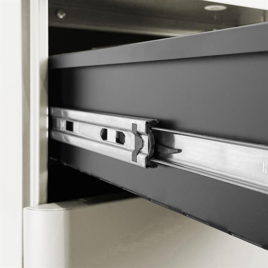 Cassettiera ufficio mobile in acciaio bianco 3 cassetti con serratura 30x50x54 cm su ruote - Riley