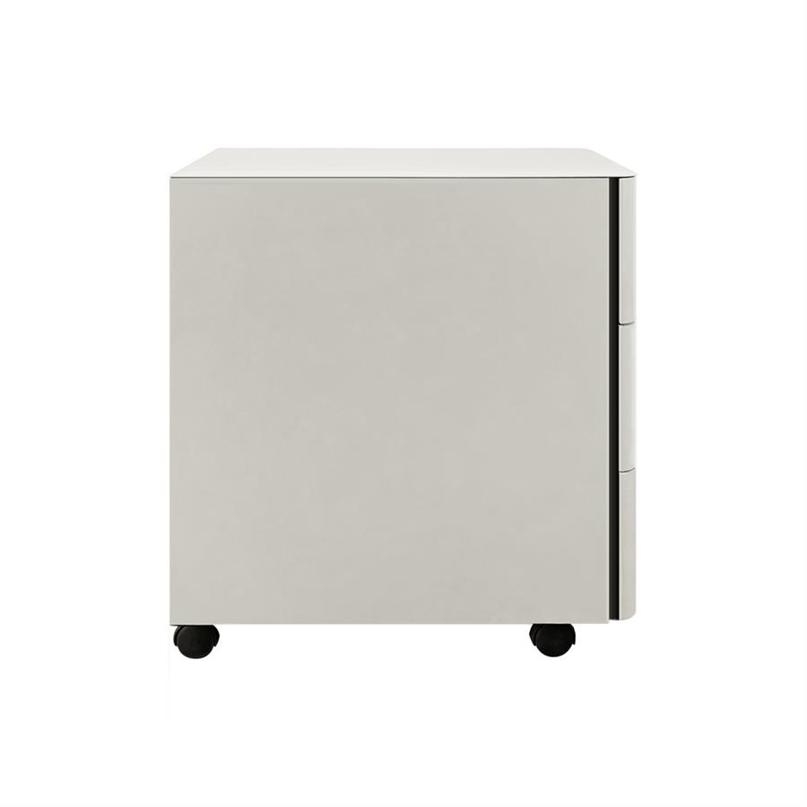 Cassettiera ufficio mobile in acciaio bianco 3 cassetti con serratura 30x50x54 cm su ruote - Riley