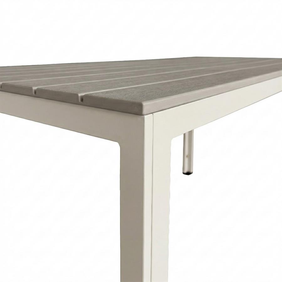 Tavolo da esterno rettangolare in resina tortora 156x78x74 cm - Andy