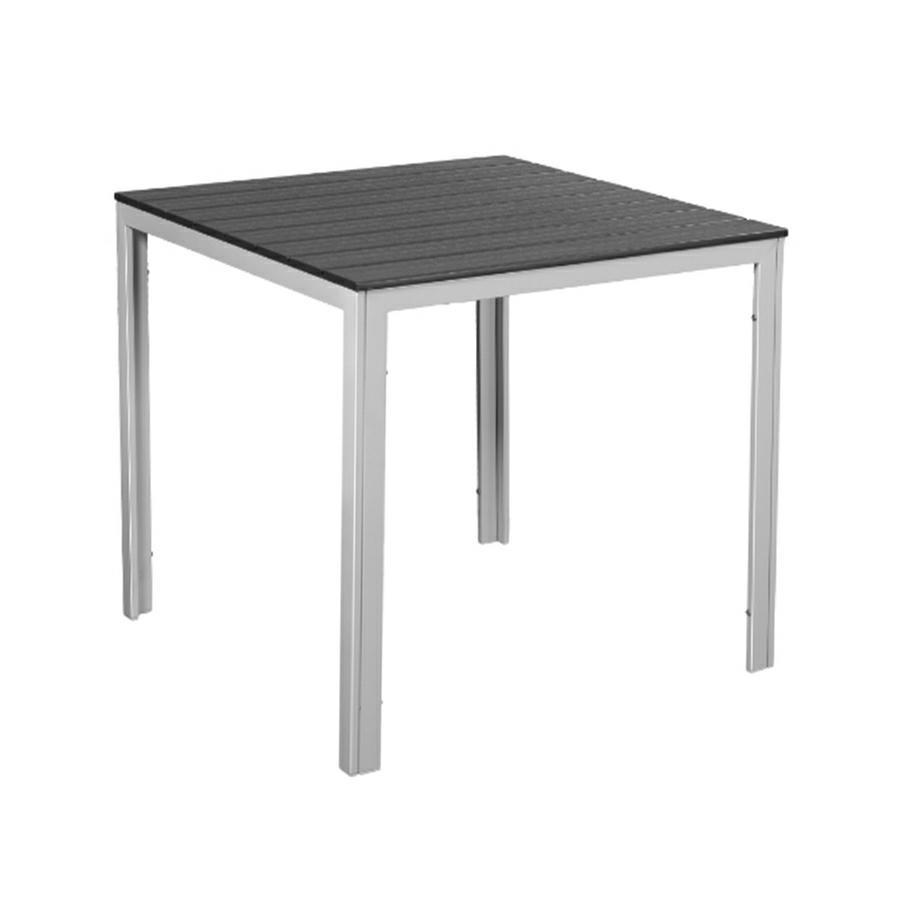 Tavolo da giardino in resina HDPE grigio 78x78x74 cm anti UV - Andy