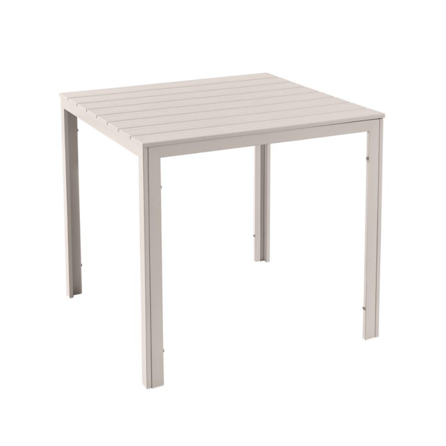 Tavolo da esterno in resina HDPE tortora 78x78x74 cm resistente ai raggi UV - Andy