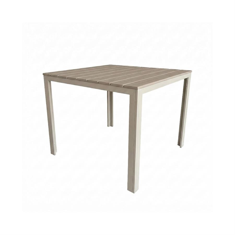 Tavolo da esterno in resina HDPE tortora 78x78x74 cm resistente ai raggi UV - Andy