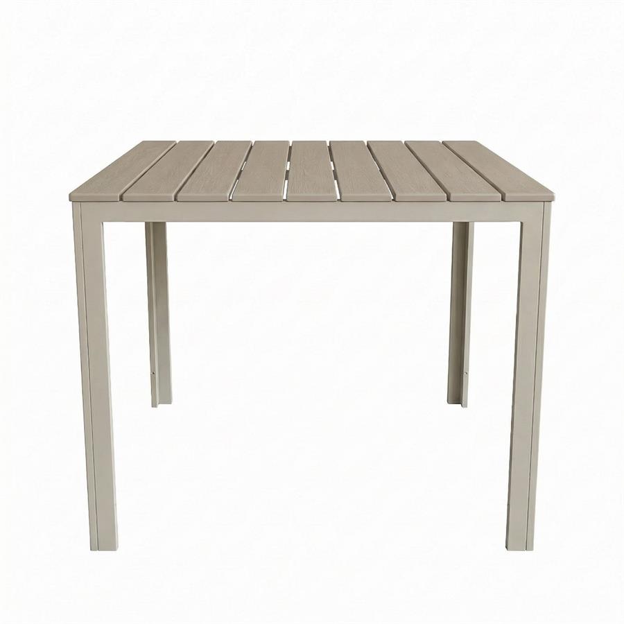 Tavolo da esterno in resina HDPE tortora 78x78x74 cm resistente ai raggi UV - Andy