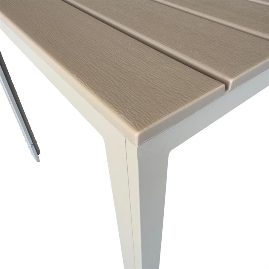 Tavolo da esterno in resina HDPE tortora 78x78x74 cm resistente ai raggi UV - Andy