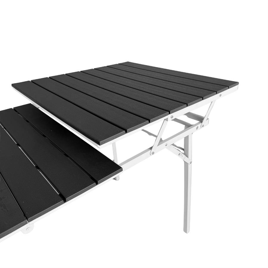 Tavolo pieghevole ed estensibile in resina HDPE grigio 166-214x78x76 cm - Andy