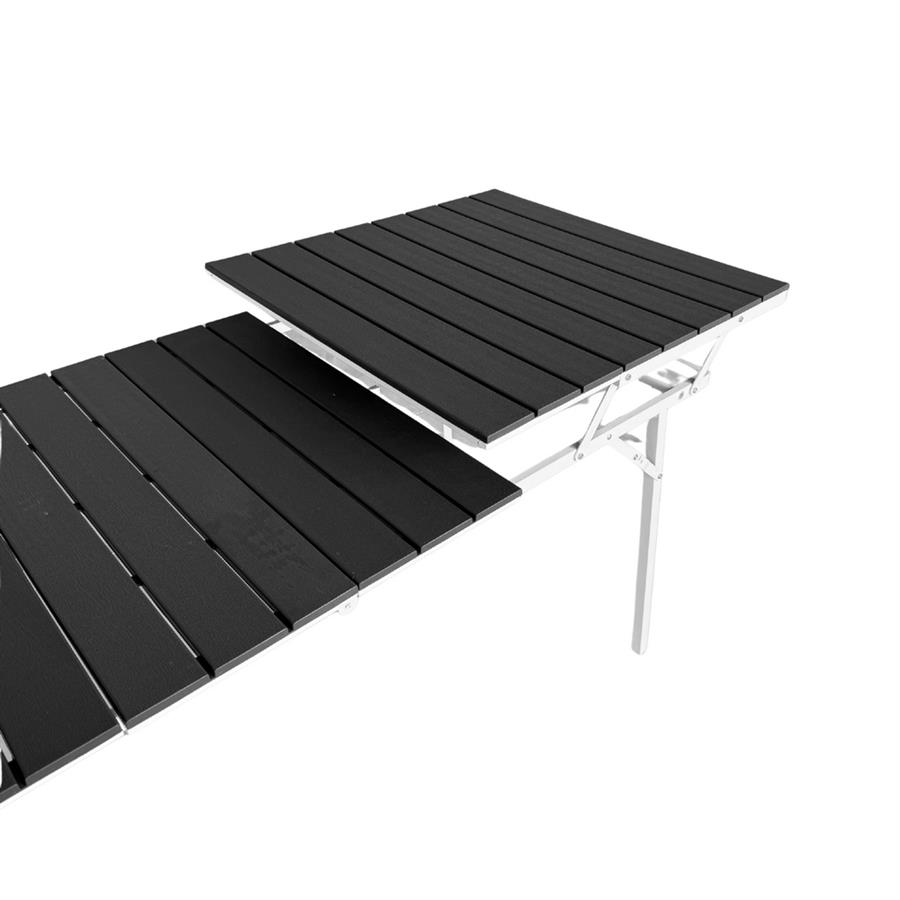 Tavolo pieghevole ed estensibile in resina HDPE grigio 166-214x78x76 cm - Andy