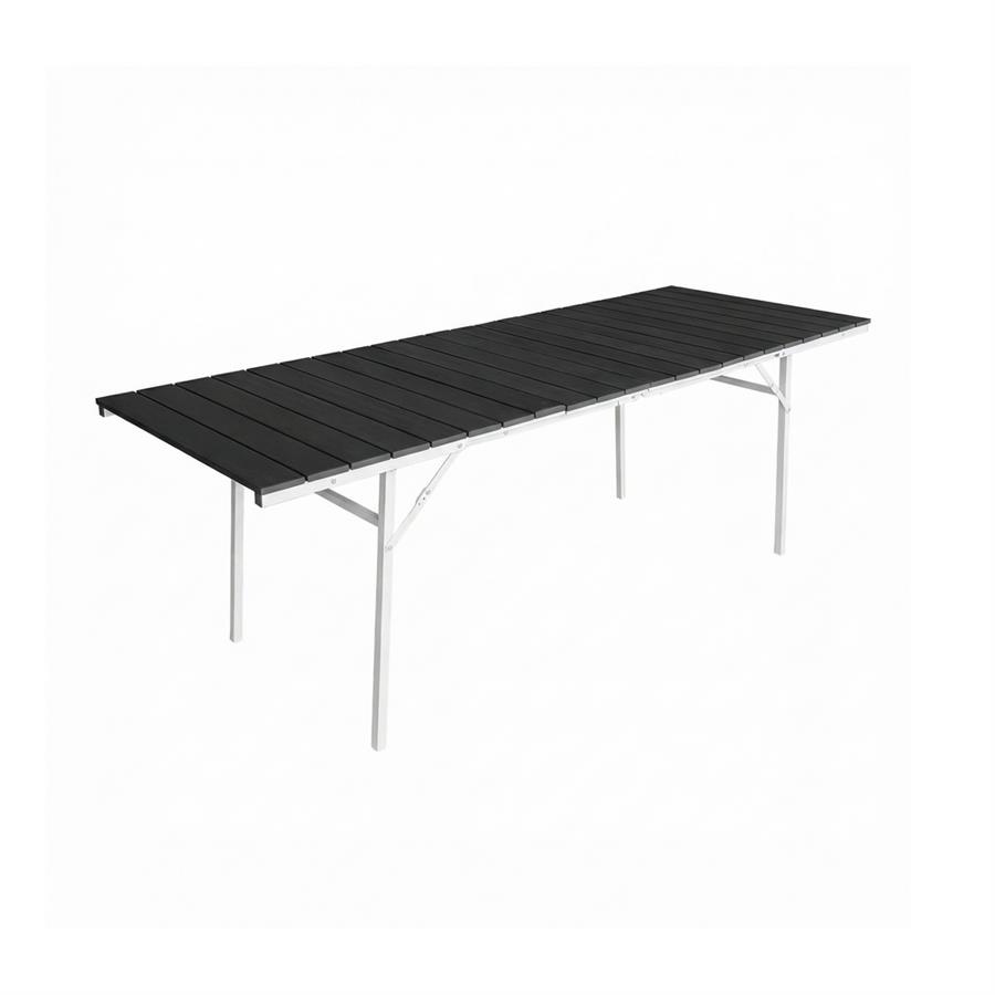 Tavolo pieghevole ed estensibile in resina HDPE grigio 166-214x78x76 cm - Andy