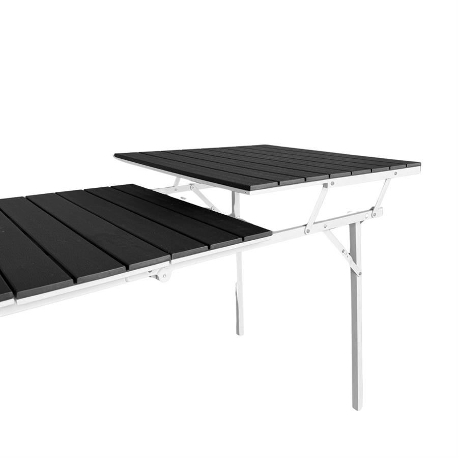 Tavolo pieghevole ed estensibile in resina HDPE grigio 166-214x78x76 cm - Andy