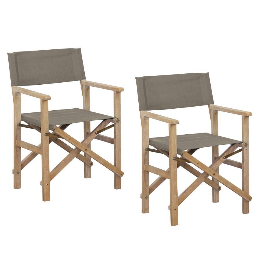 Set di 2 sedie regista da giardino richiudibili Brindisi sabbia