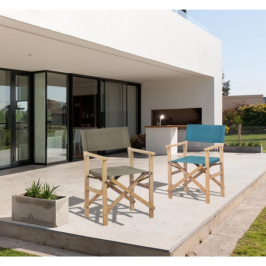 Set di 2 sedie regista da giardino richiudibili Brindisi sabbia