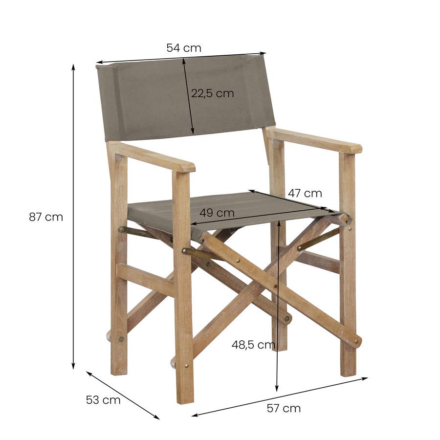 Set di 2 sedie regista da giardino richiudibili Brindisi sabbia