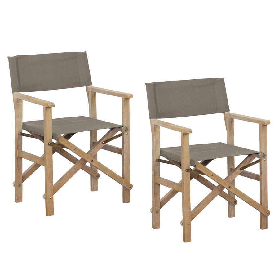 Set di 2 sedie regista da giardino richiudibili Brindisi sabbia