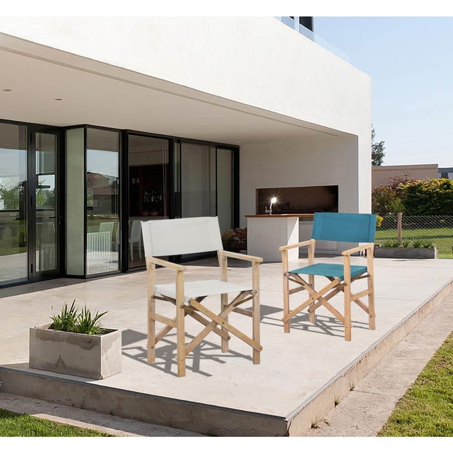 Set di 2 sedie da esterni richiudibili regista Brindisi ecru