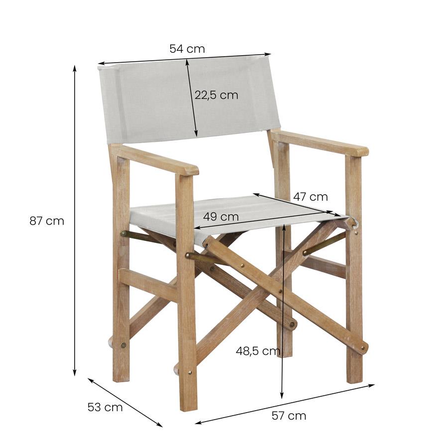 Set di 2 sedie da esterni richiudibili regista Brindisi ecru