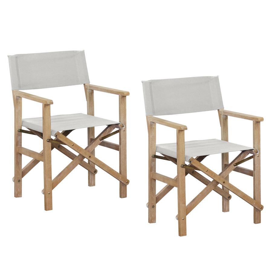 Set di 2 sedie da esterni richiudibili regista Brindisi ecru