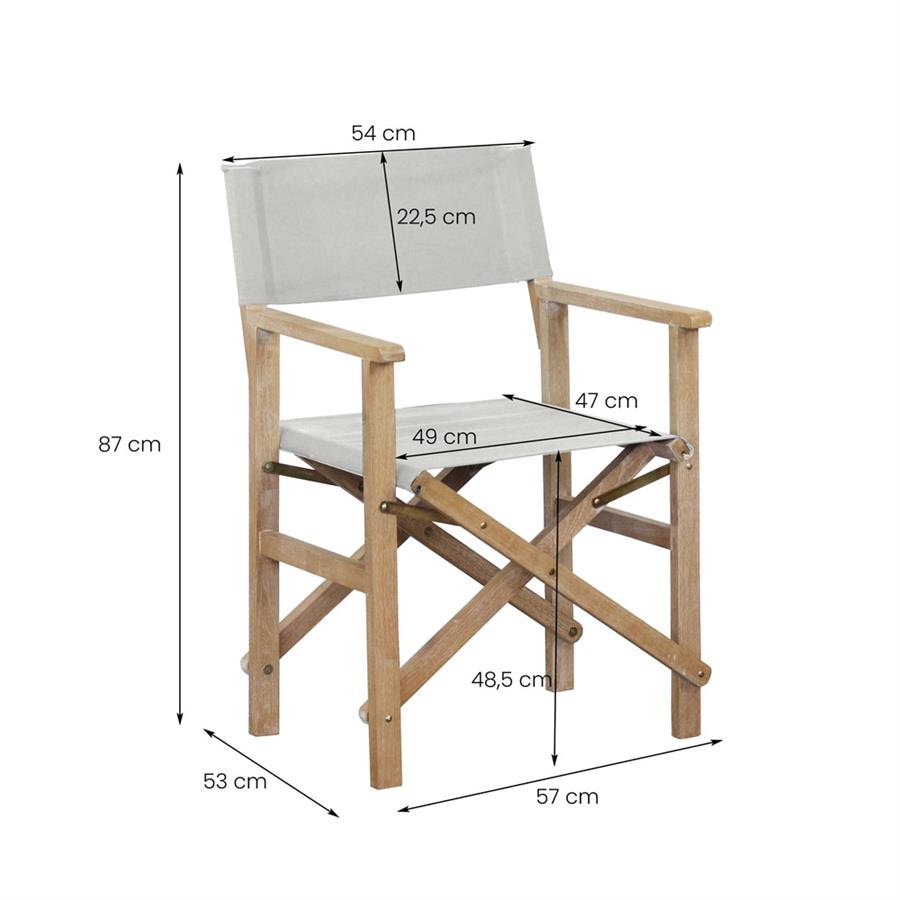 Set di 2 sedie da esterni richiudibili regista Brindisi ecru