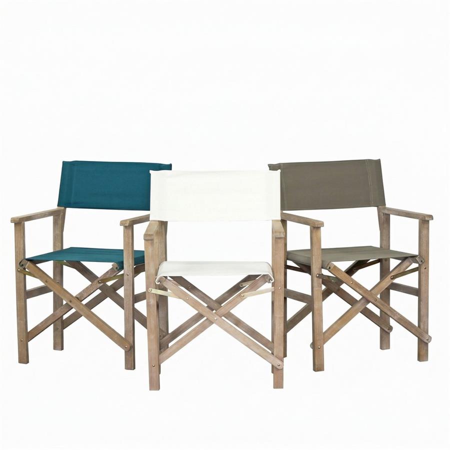 Set 2 sedie regista in legno pieghevoli blu corallo - Brindisi