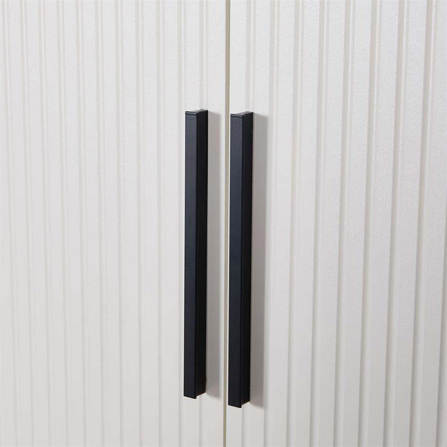 Armadio cannettato 2 ante avorio, con cassetti e mensole 87x54x210 cm - Trama