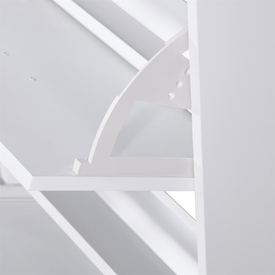 Scarpiera bianca 4 ribalte salvaspazio 105x24x82 cm con maniglie in alluminio- Vittoria