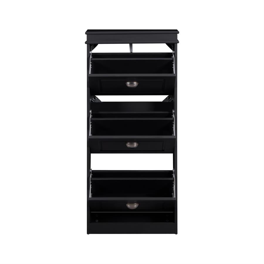 Mobile scarpiera grigia con 3 ribalte verticali 53x24x117 cm compatta- Vittoria