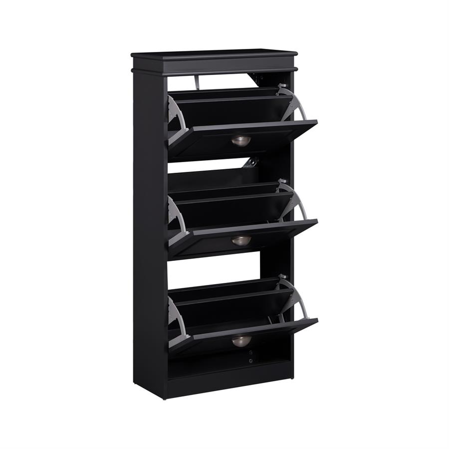 Mobile scarpiera grigia con 3 ribalte verticali 53x24x117 cm compatta- Vittoria