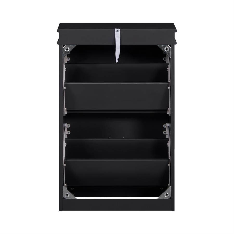 Mobile scarpiera grigia con 2 ribalte 53x24x82 cm compatta per ingresso- Vittoria