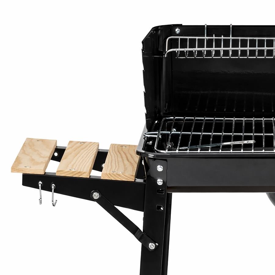 Barbecue a Carbonella Charlie con Ripiani Laterali e Altezza Regolabile 83,5x46x86 cm