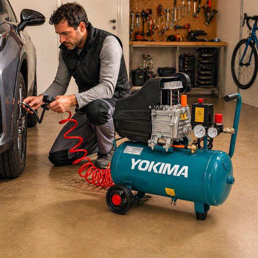 Compressore aria 24L 2HP 8 Bar 135 L/min Compatto 220V - Yokima