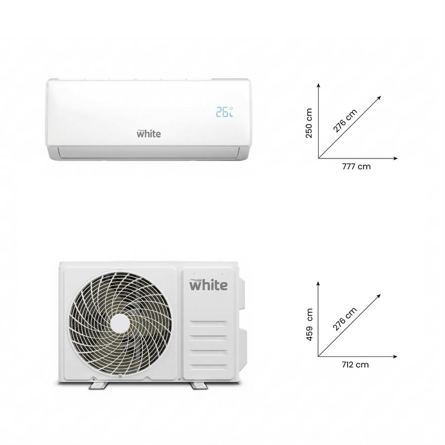 Condizionatore 9000 BTU Inverter White Serie Elite WiFi A++ Pompa di Calore