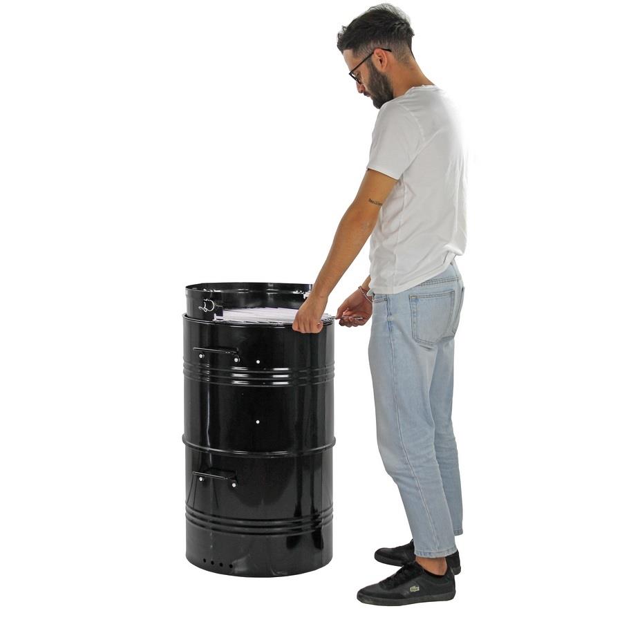 Barbecue a carbone affumicatore con griglia 47 cm - Barrel