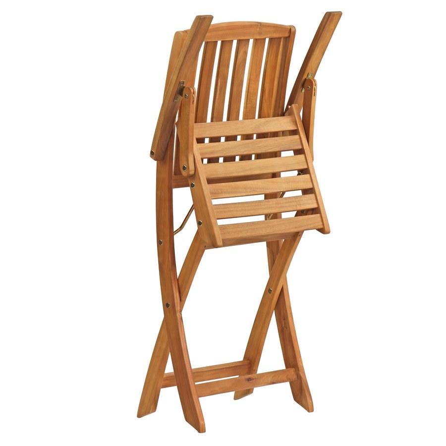 Sedie da esterno in legno naturale con braccioli, set da 2 sedie - Navis