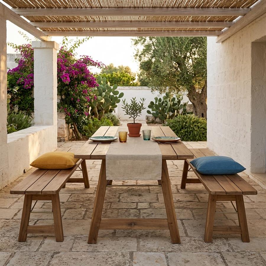 Tavolo da giardino pieghevole in legno di acacia 220 cm - Beer