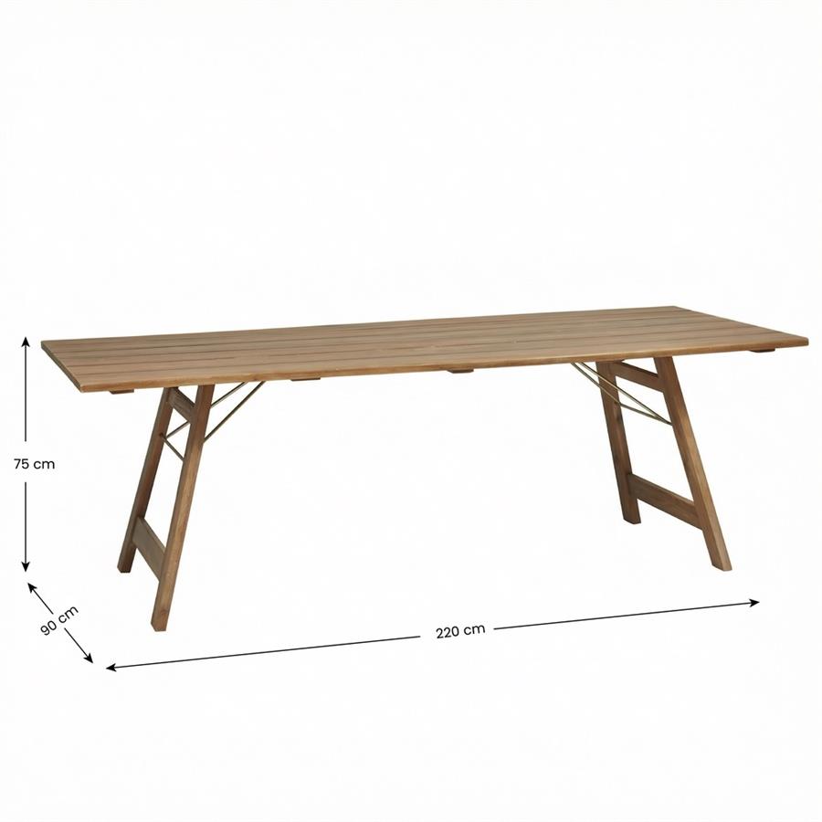 Tavolo da giardino pieghevole in legno di acacia 220 cm - Beer